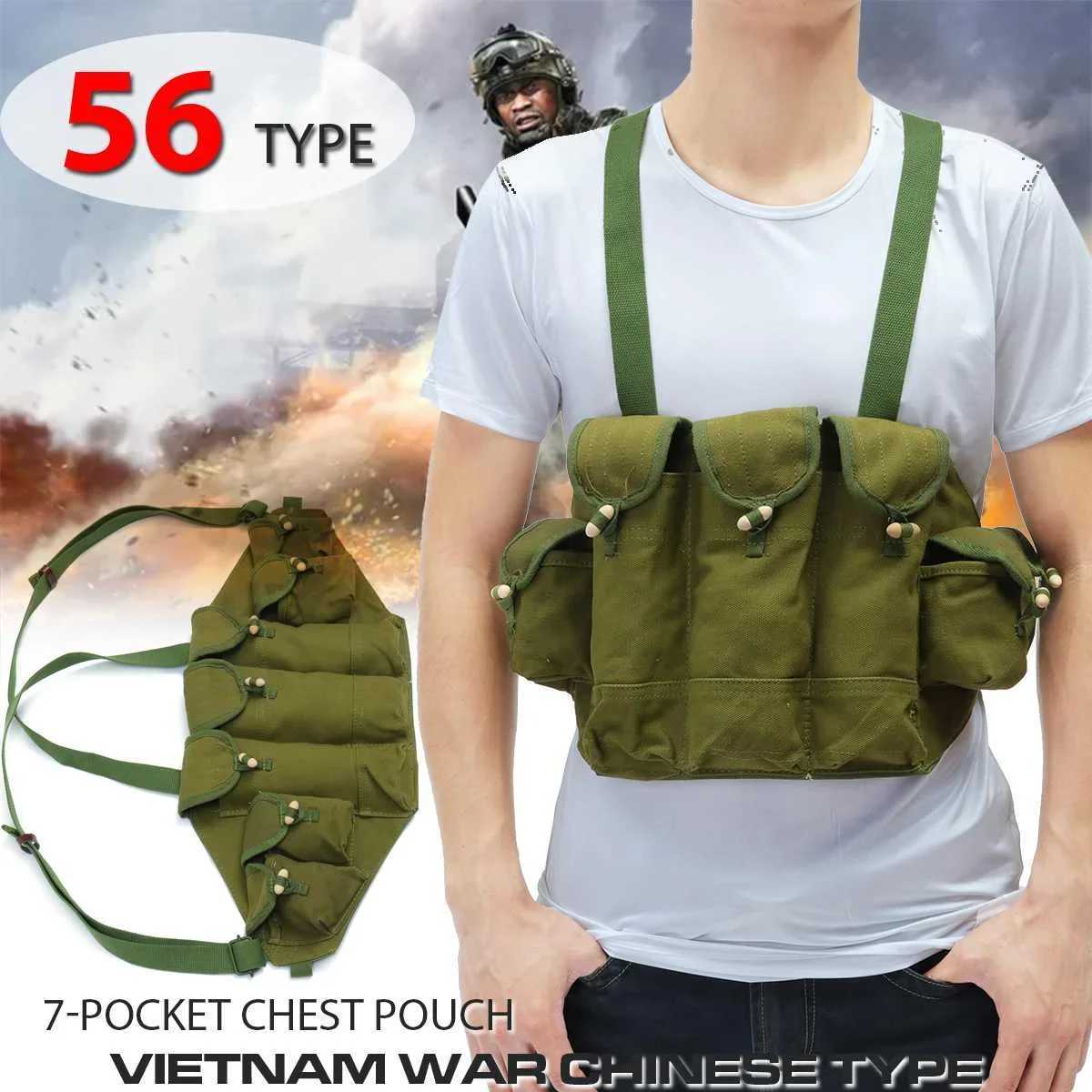 56 Type Adjustable Hunting Vest Tactical Chest Vest Carrier Chest Rig Pack Pouch Light Weight Heavy Duty VestXJ250219