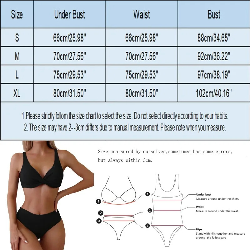 Y2k retro bikini set womens twopiece swimsuit solid color deep Vneck beach vacation 250219