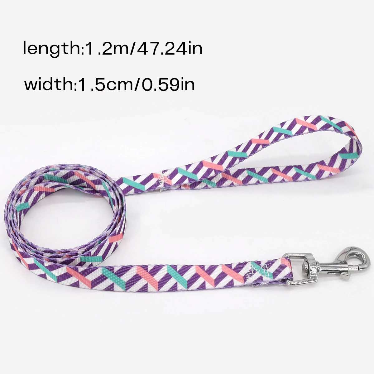 A pet leash cartoon print colorful braided leash outdoor dog walking ropeXJ250218