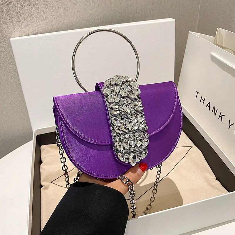 Women y Evening Bags Shiny Rhinestone Clutch Money Purses Fashion Shoulder Bag Handbag Wedding Party Dinner 250218