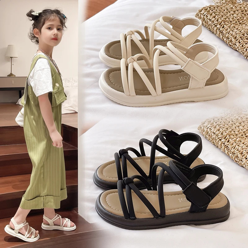Girls Sandals Kids Sandals for Girls Summer Children Beach Shoes Princess Sweet Gladiator Sandals Open Toes Anti-skid 250219