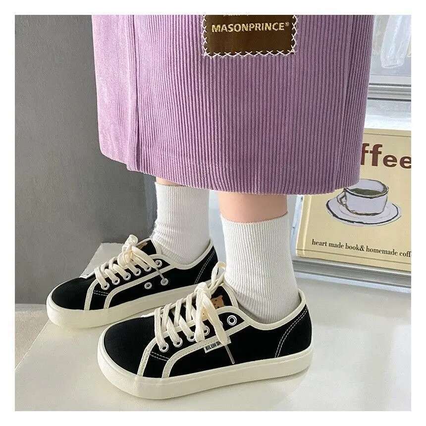Designer Canvas Women Low Top Wide Toe Lace Up Trainers Shoes Brand Red Blue Sneakers Girls Tenis Plimsolls #ddmykukumalu
