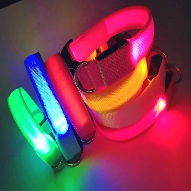 LED Dog Collar Dog Safety Night Light Flashing Necklace Fluorescent Collars Pet Supplies collar LED lights up W250219