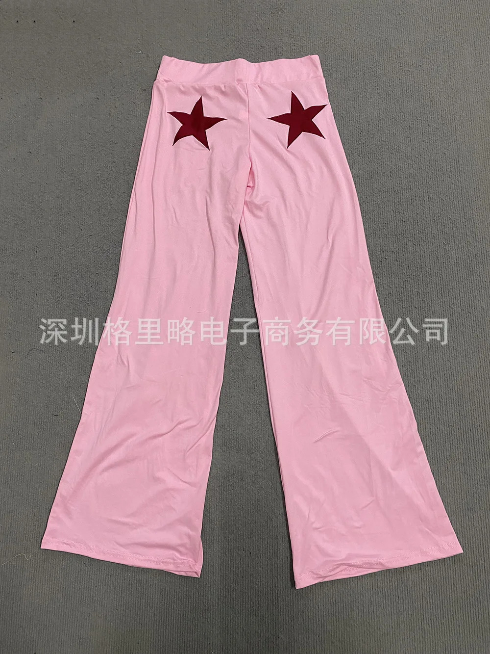 Womens Trousers Fashion Spring Summer High Elasticity Star Print Straight Leg Casual Pants Sports Embroidery Streetwear 250218