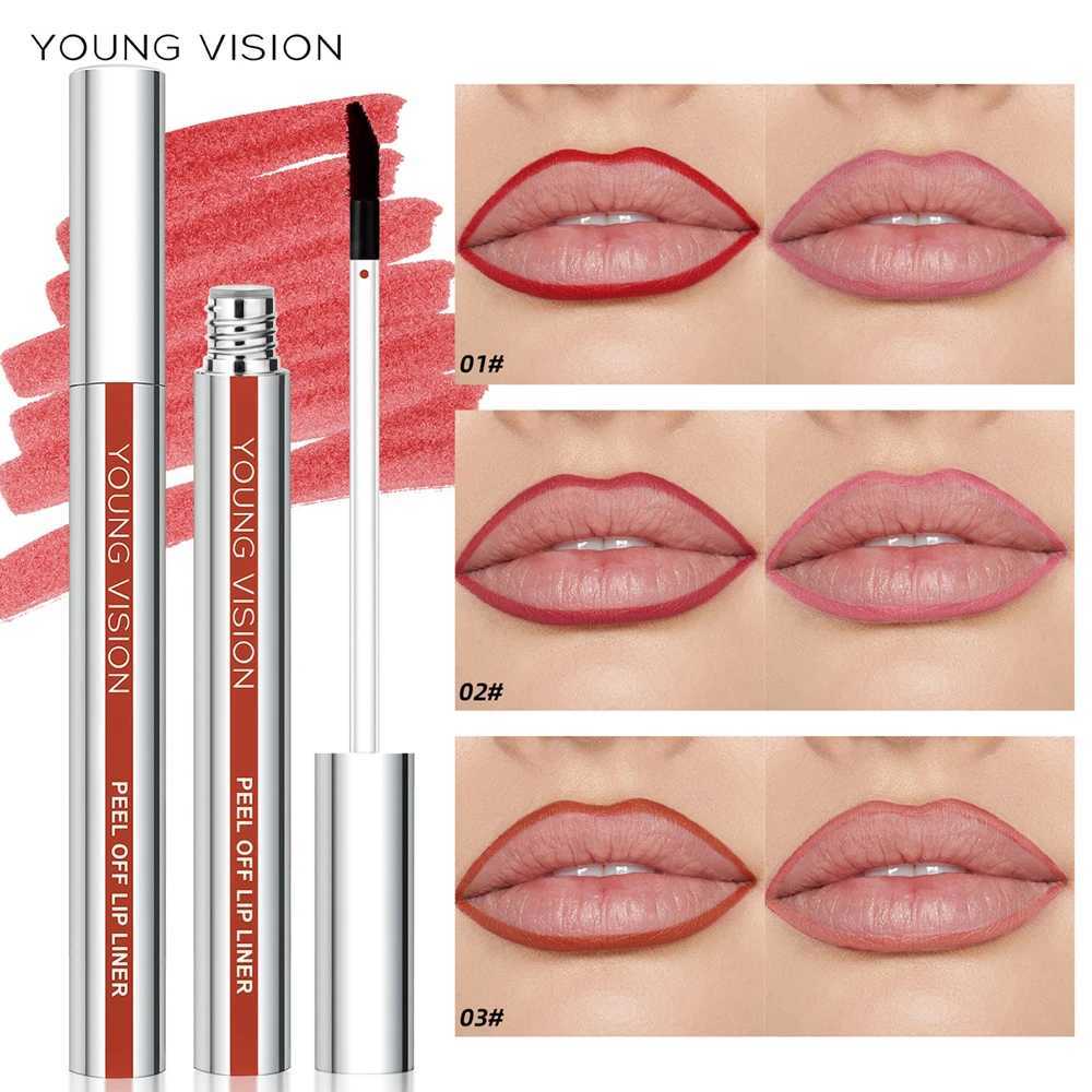 VISION Tear-Off Lip Liner Peel-Off Lip Liner Matte Smudge-Free Hook Loop Lip Pencil Makeup Pencil 3 colorW250219