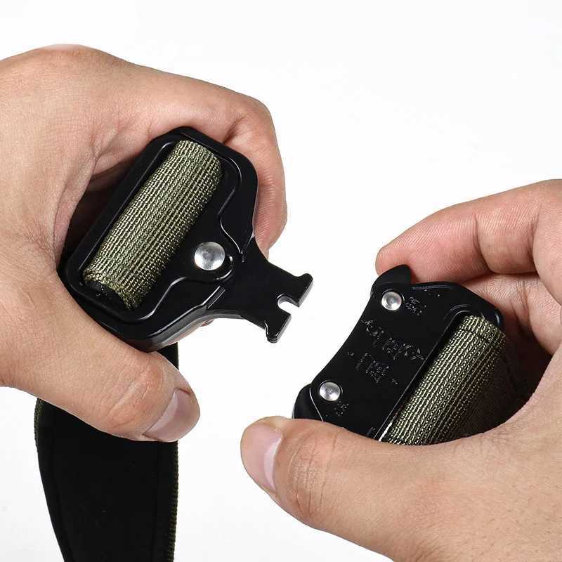 Dog Collar Leash Set Nylon Tactical Dog Collars Rugged Durable Zinc Alloy Buckle Thicken Soft Lining Collar For Medium Big DogsXJ250218