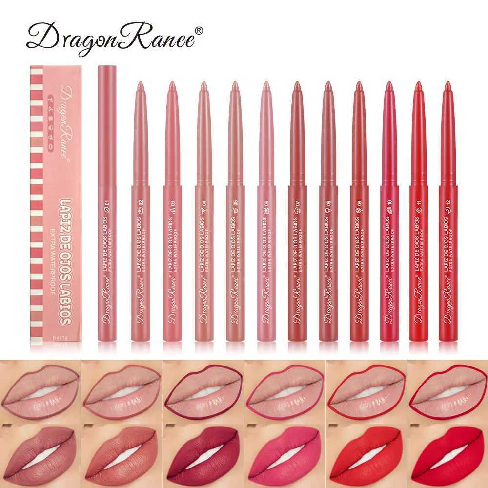 Lip Liner Lipstick Pen Waterproof Long-Lasting Hook Line Lip Pencil Matte Beginner Automatic Lip Liner Bean Paste Color Hook Pen Automatic Rotating Li