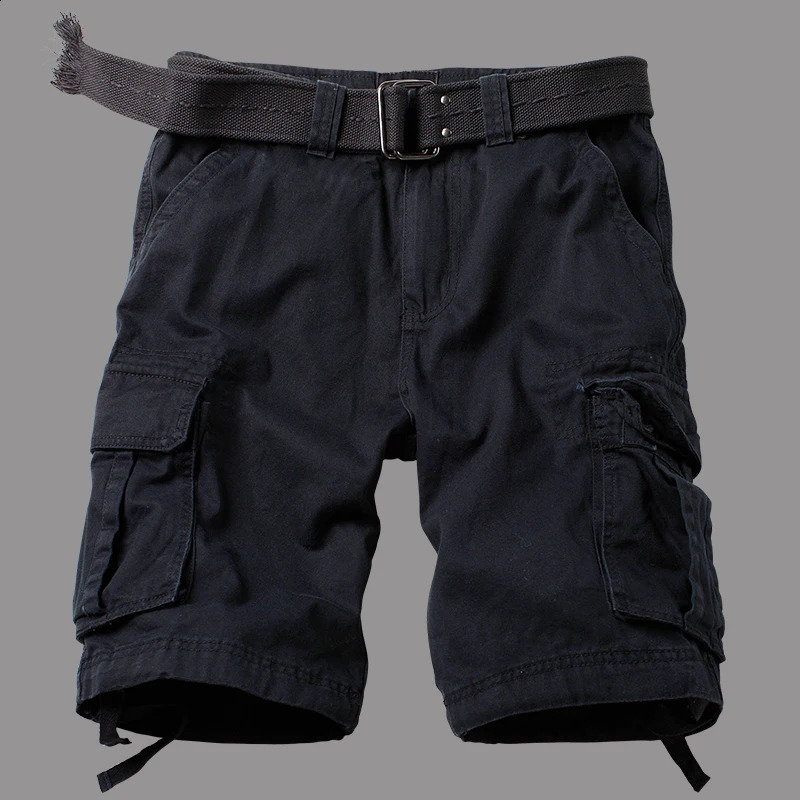 summer Korean style army green cargo shorts men loose washing Multi-pocket army tactical cargo shorts for men size 29-42 250218