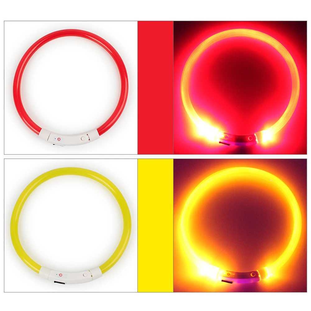 Mini Safety Dog Collar Pet Supplies Anti-lost Rechargeable LED Night Flashing Luminous USB Charging Pet Dog Puppy Neck Collar W250219