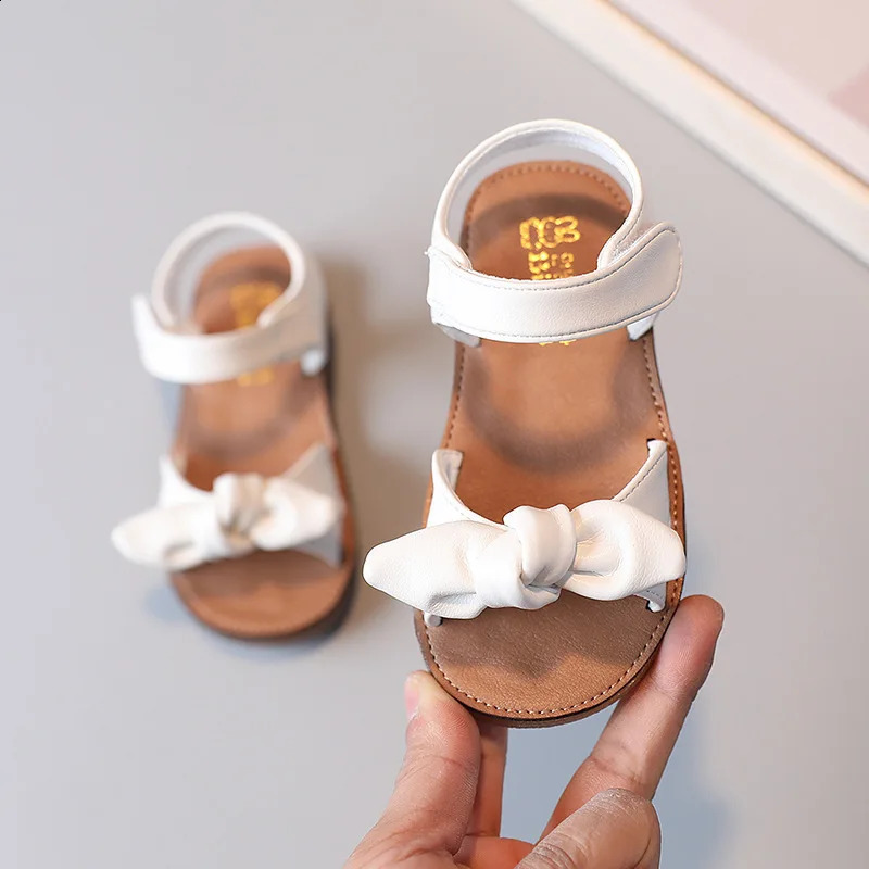 Baby Girls Sandals Kids Beach Shoes Summer Children Sandals Soft Fashion Bow-knot Simple Classic Comfortable Cute 250219