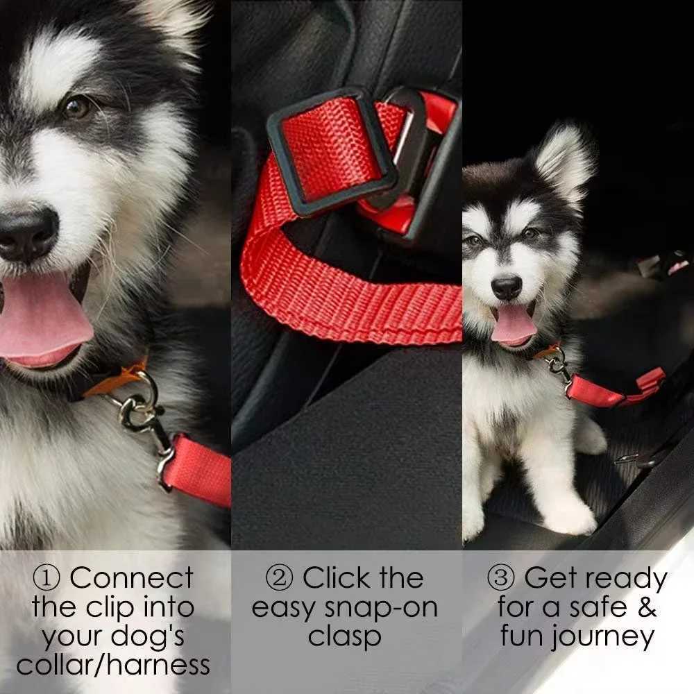 Dog Car Seat Belt Safety Protector Travel Pets Accessories Dog Leash Collar Breakaway Solid Car Harness Pet Car Seat BeltsXJ250218