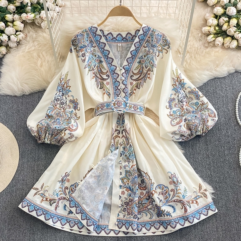 2025 Womens Dresses Spring Summer New Collection Fashion Casual Printed Bohemian Dress
