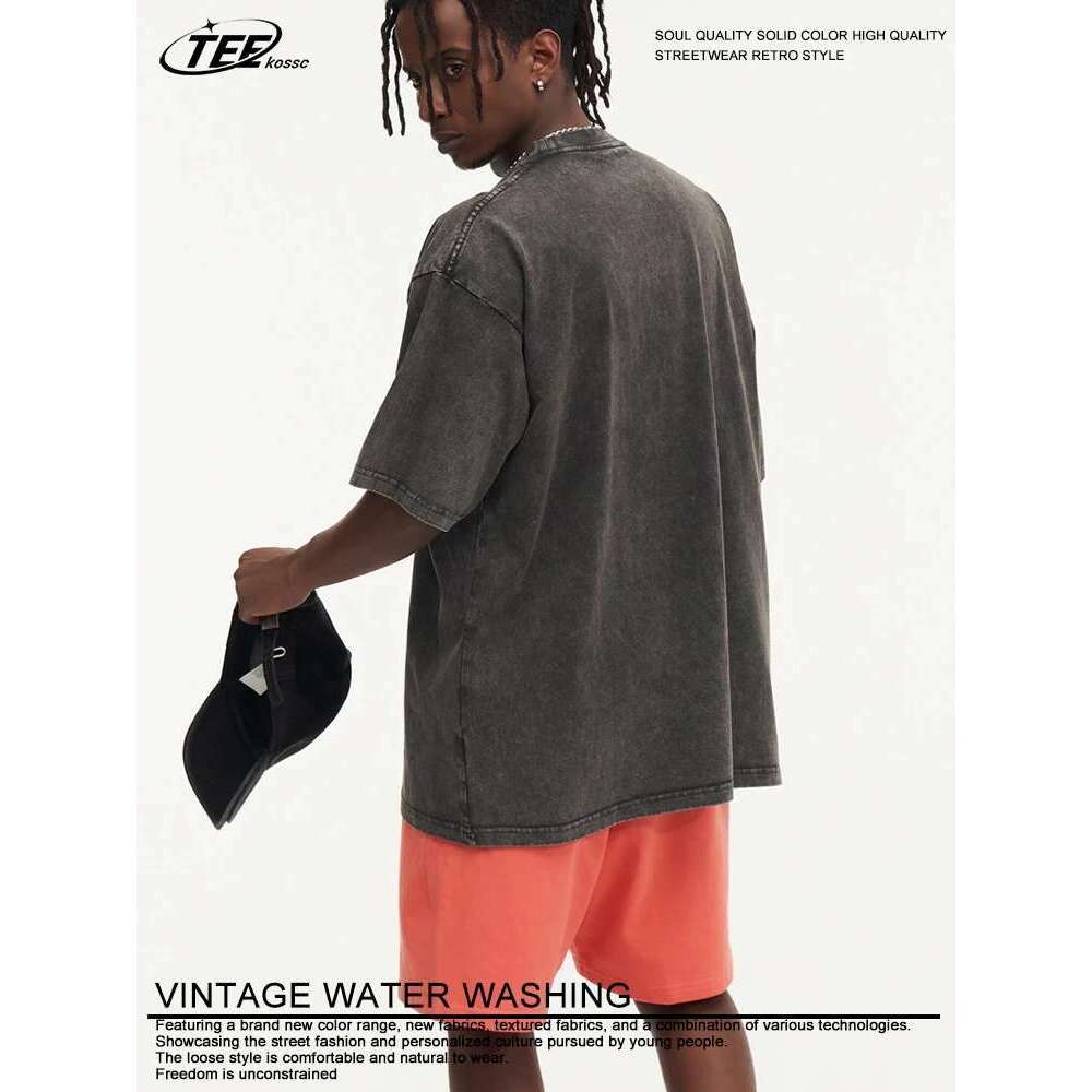 Summer Washed T Shirt Men Women Cotton Loose O-Neck Oversized Tee Couple Korean Y2k Tops Casual Vintage Short Sleeve T-shirt