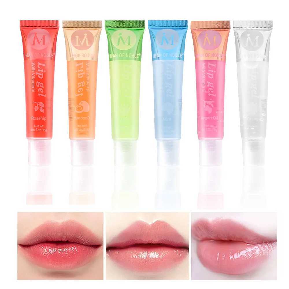 6Pcs Fruity Flavor Watery Glossy Lip Gloss Set Clear Lip Gel Hydrating Moisturizing Lip Gloss Women Lips Makeup WholesaleW250219