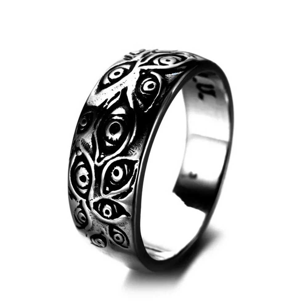 Vintage Gothic Minimalist Trend Devils Eye Ring Mens and Womens Street Niche Party Creative Fashion Hip Hop Niche GiftJewelryXJ250219
