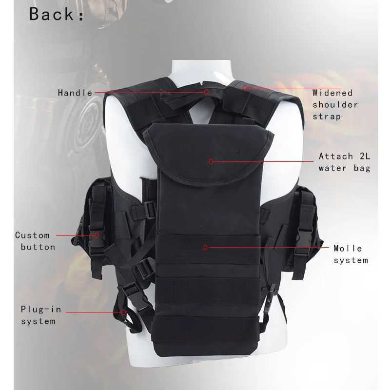 Combat bulletproof vest with water bag multi pocket CS hunting accessories camping and hiking accessoriesXJ250219
