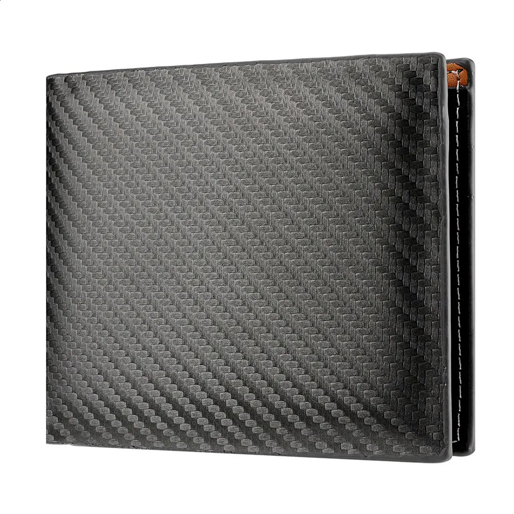 Carbon Fiber Short Wallet Mens Card Bag Integrated Zipper Change Holder 250218