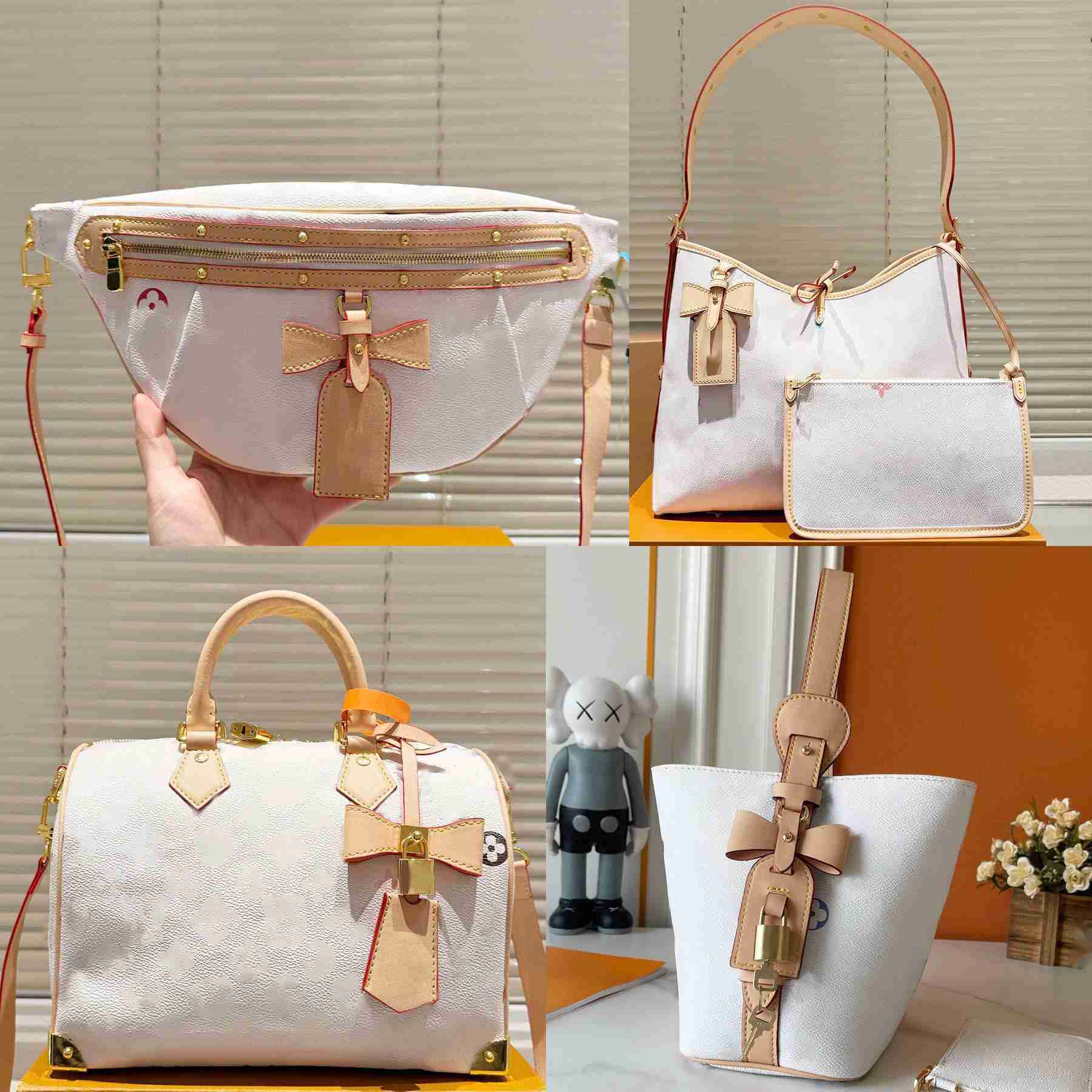 Shoulder Bag new women leather takashi murakami handbag luxury designer lvt baguette canvas tote colorful waist bag composite lady cherry blossom clutch crossbody