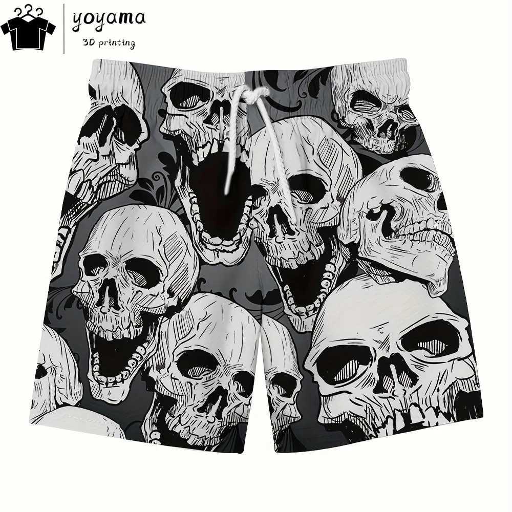 Fashion Skull Mens Clothing Summer Mens Shorts Drawstring Short Man Workout Jogging Mens Shorts Breathable Men Shorts Pants W250219