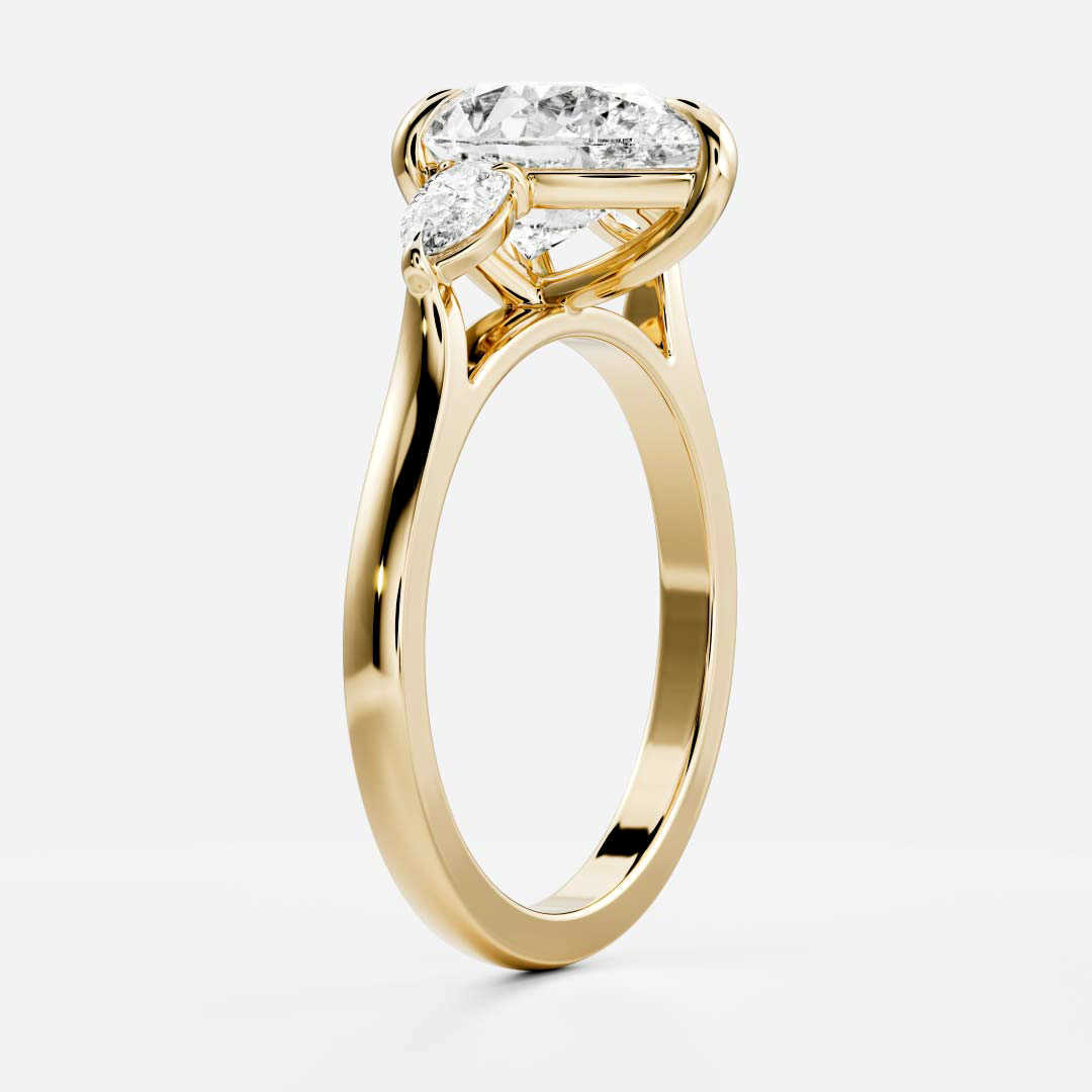 Luster Jewellery 1.5ct+0.7ct Moissanite Fine Jewelry 10k/14k/18k Gold Engagement Wedding Ring for Women