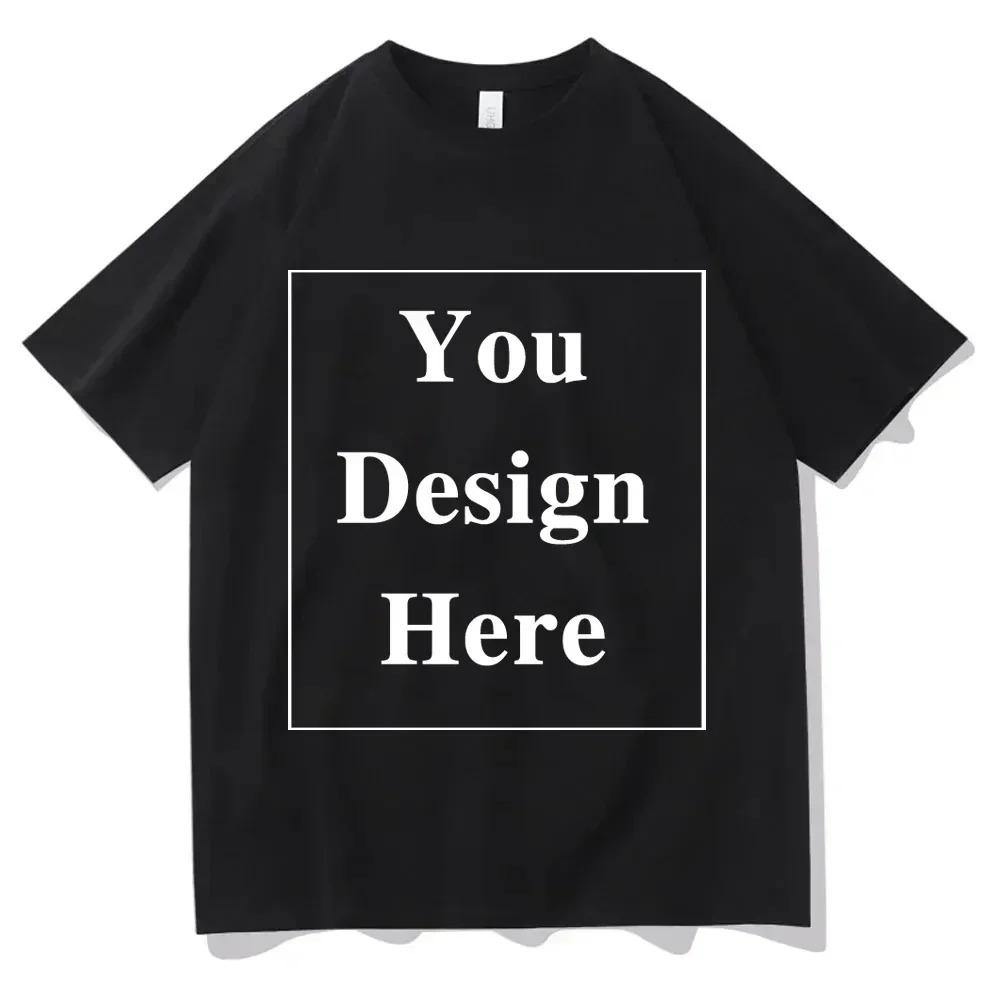 DIY Custom T Shirt Cotton Printed Tees Short Sleeve Men Women Loose Harajuku Streetwear n Text Casual Tops Couple Gift 250217