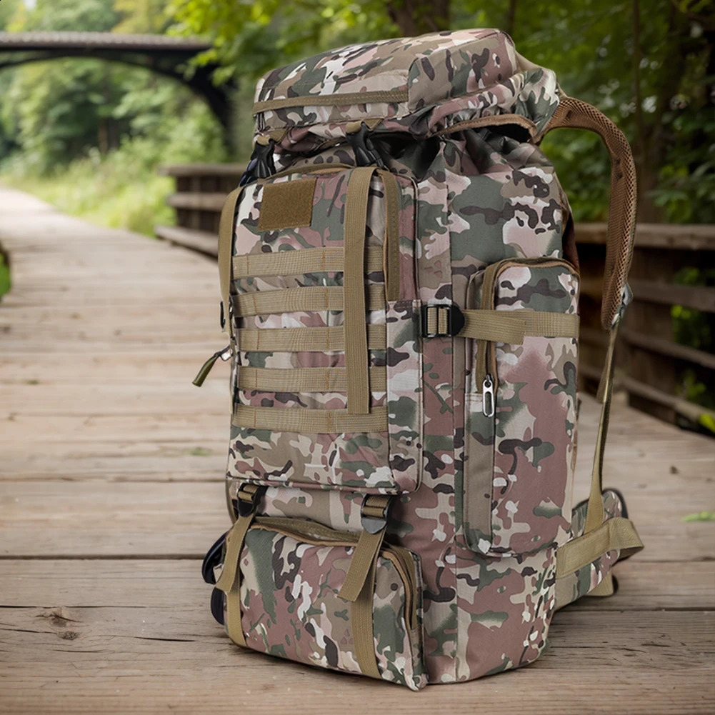 80L Mountaineering Backpack 600D Oxford Cloth Climbing WearResistant Mountain Rucksack for Outdoor Sports 250118