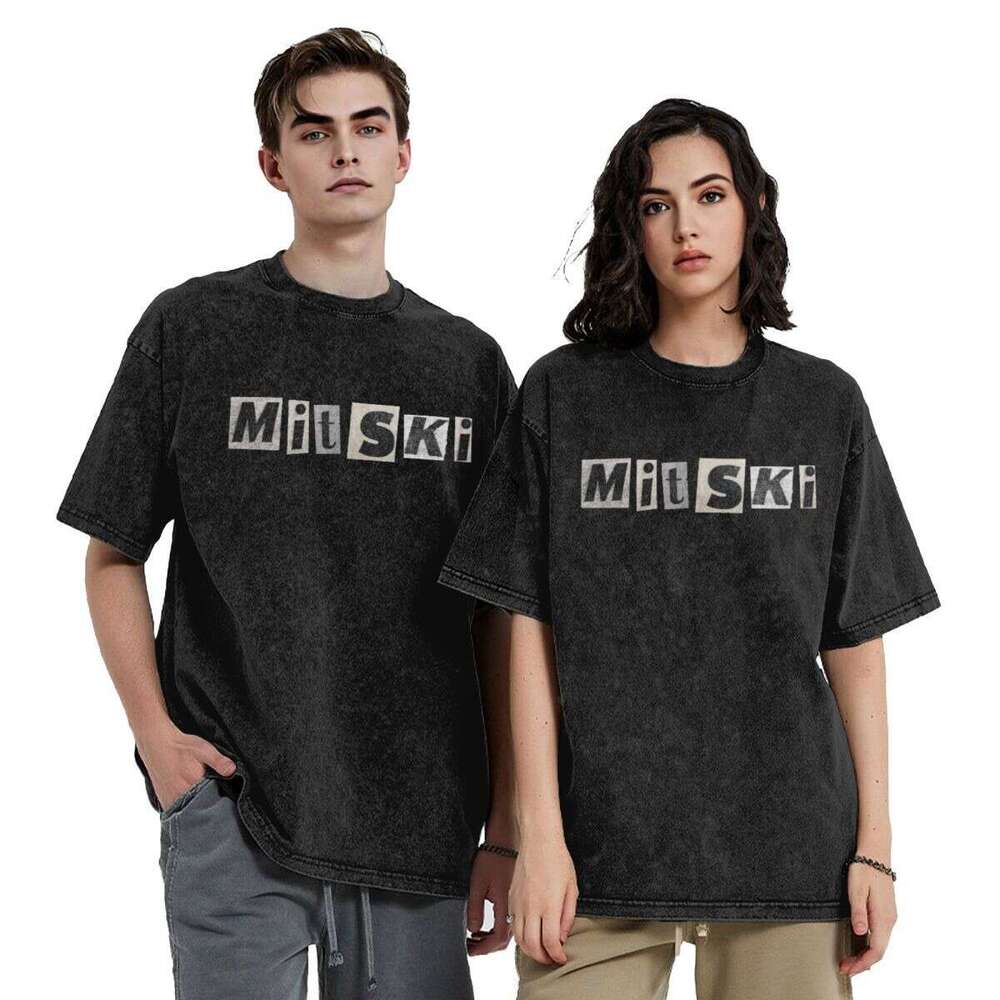 Washed T Shirts Mitski Hip Hop Vintage T-Shirts Oversize Str