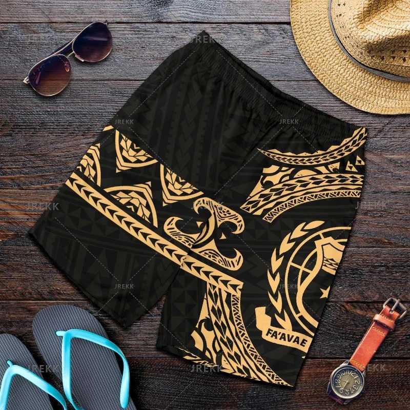 Men's Shorts New Harajuku 3D Samoa Emblem Printing Beach Shorts Fashion Streetwear Board Shorts Unisex Cool Swimming Shorts Mens Swim Trunks z250