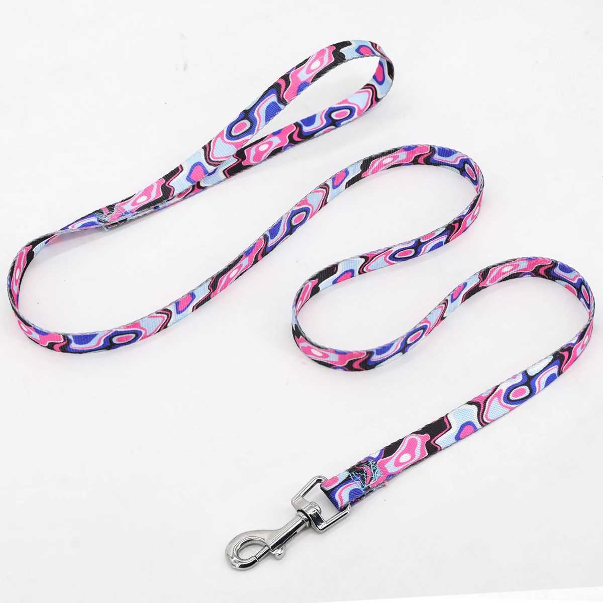 A pet leash cartoon print colorful braided leash outdoor dog walking ropeXJ250218