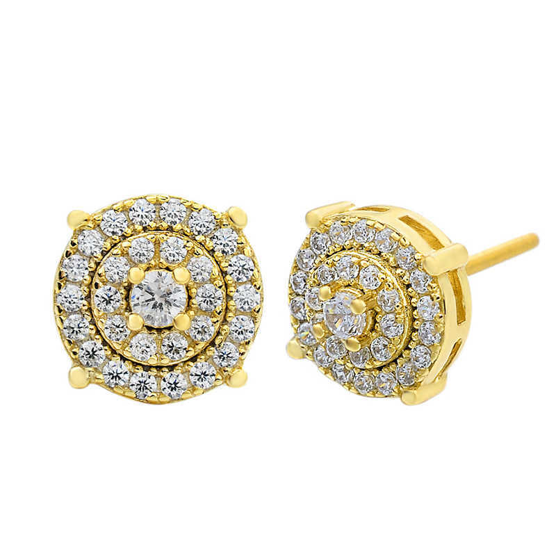 Luster Hip Hop 2mm Fashion Gold Plated Stud Sterling Silver 925 Jewellery Moissanite Earrings Men