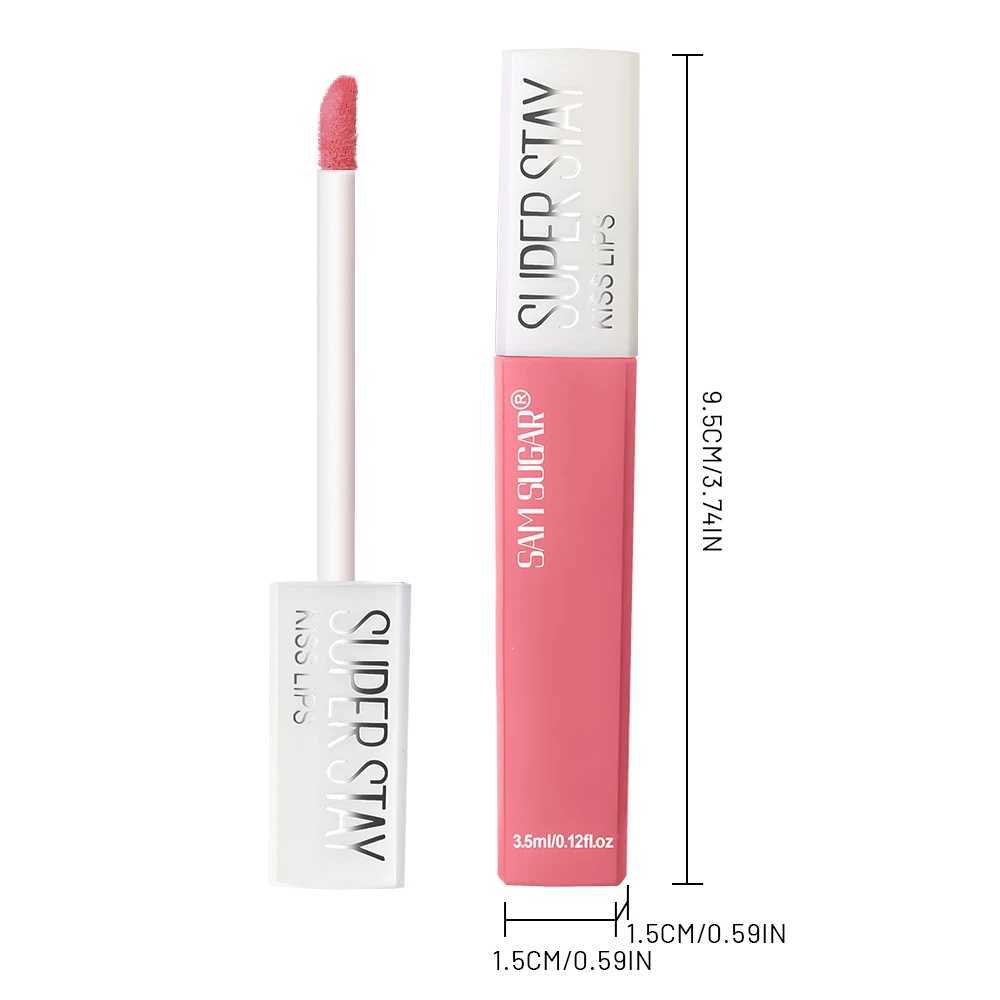 SAM SUGAR Kiss Stick Matte Lip Glaze Mist Surface Non stick Cup Holding Makeup Color Visible Lip Gloss Waterproof Velvet LipsticW250219