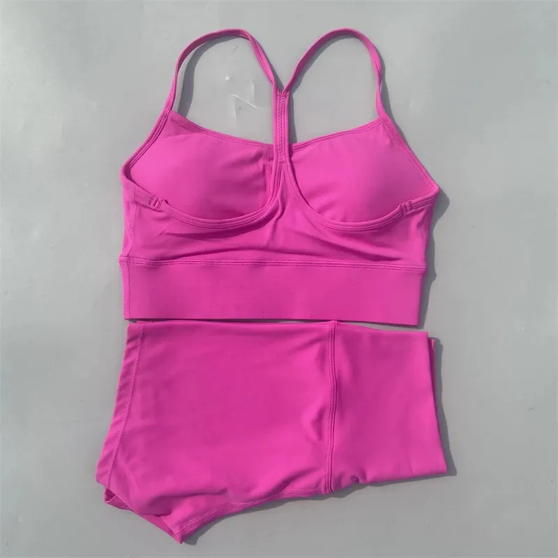 Women Sports Bra and Shorts Set 3 Styles Quick Dry Workout Outfit Gym Designer Yoga Tracksuits Biker Shorts Sweatshirt OOTD Fitness Clothes Activewear