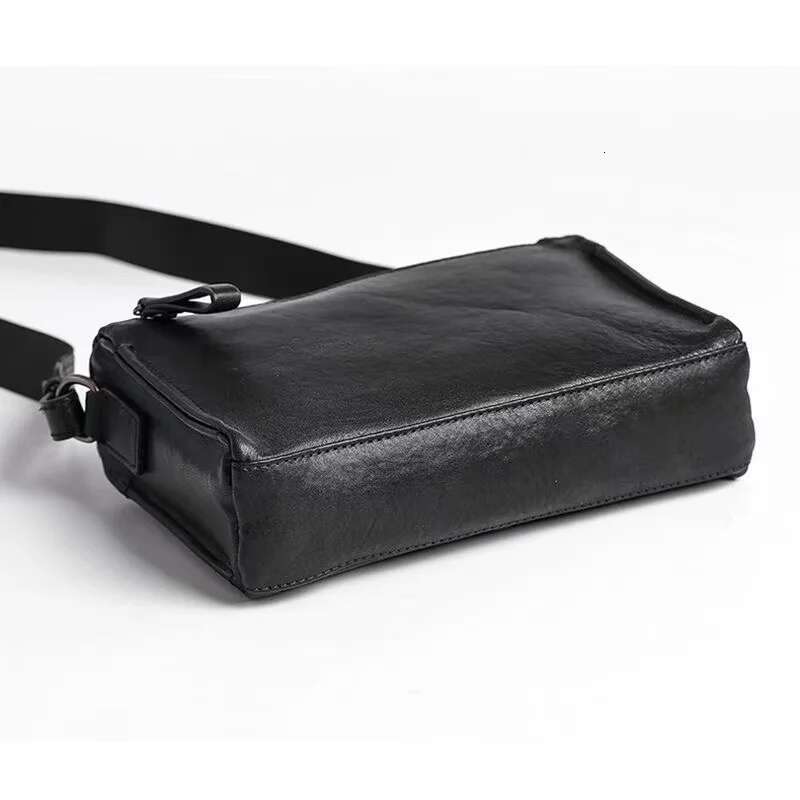 Wmnuo Messenger Shoulder Man Original Cowhide Leather Brand Designer Crossbody Sg Bag Male Pillow Handbag Black Qx306