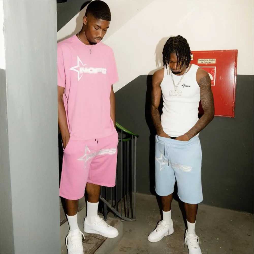 Y2K T-shirt Short Kpop Street Fashion Letter Print Unisex Short Sleeve Tops Casual Loose Drawstring Shorts Women Men Clothes TeeXJ250218