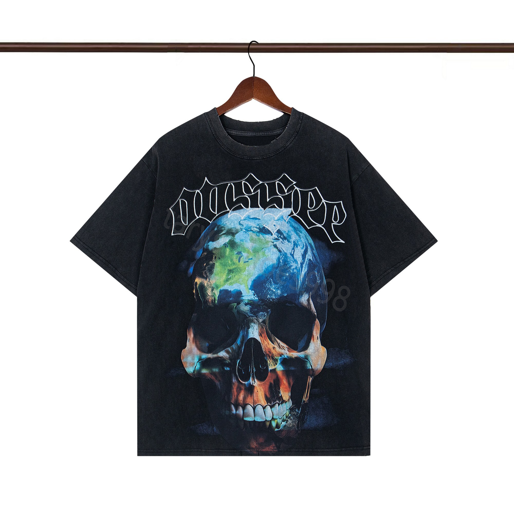 godspeed shirt mens designer t shirt hip hop Skull head Graffiti tee luxurys oversize cotton Street colorful graffiti Letter foil all print Vintage washed black tees