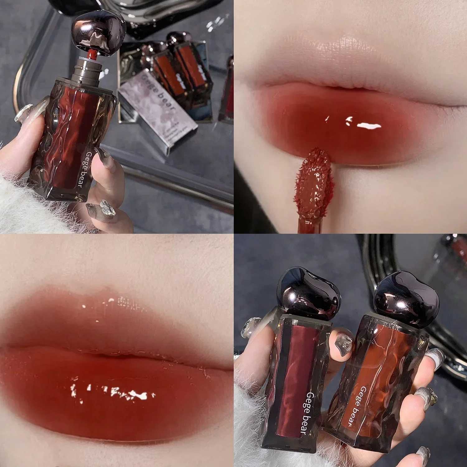 7 Colors Mirror Jelly Lip Glaze Long Lasting Moisturizing Red Lip Tint Liquid Lipstick Waterproof Lip Gloss Korean CosmeticsW250219