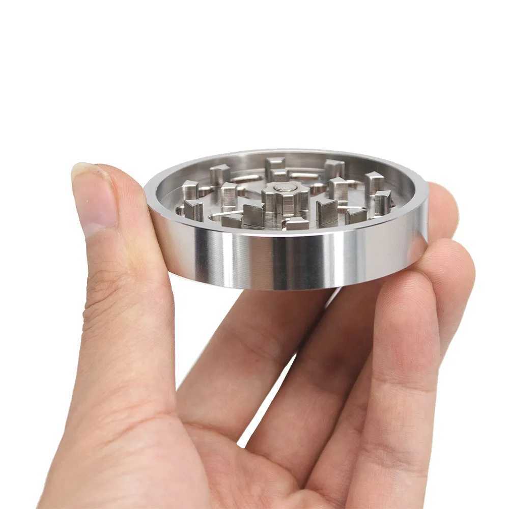 High Quality Pure Color Stainless Steel Herb Grinder 64MM Diamond Teeth Heavy Sturdy Metal Herbal Herb Tobacco Grinder With Pollen Catcher T250218