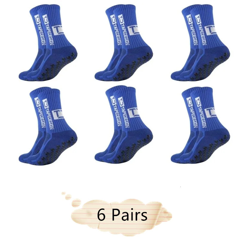 6 Pairs Men Women Soft Breathable Anti-slip Football Socks Running Soccer Basketball Cycling Sports Grip Socks 250219