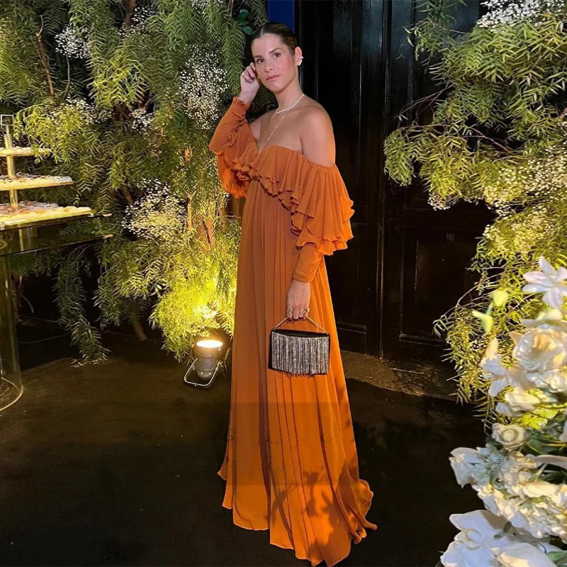 european and american 2024 spring/summer women's dress sweet and fresh solid color ruffle long sleeve dress with elegant style