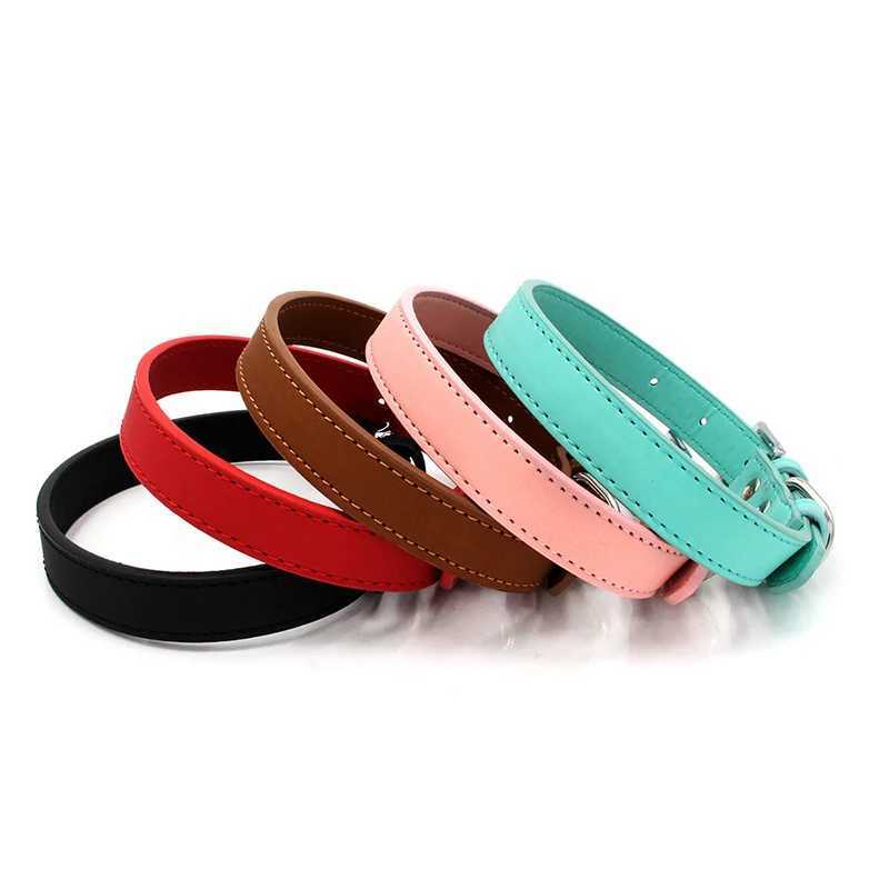 Affordable Comfort Dog Cat PU Leather Collar Adjustable Pet Accessories for Small Dogs Puppy Mascotas Supplies dog collar W250219