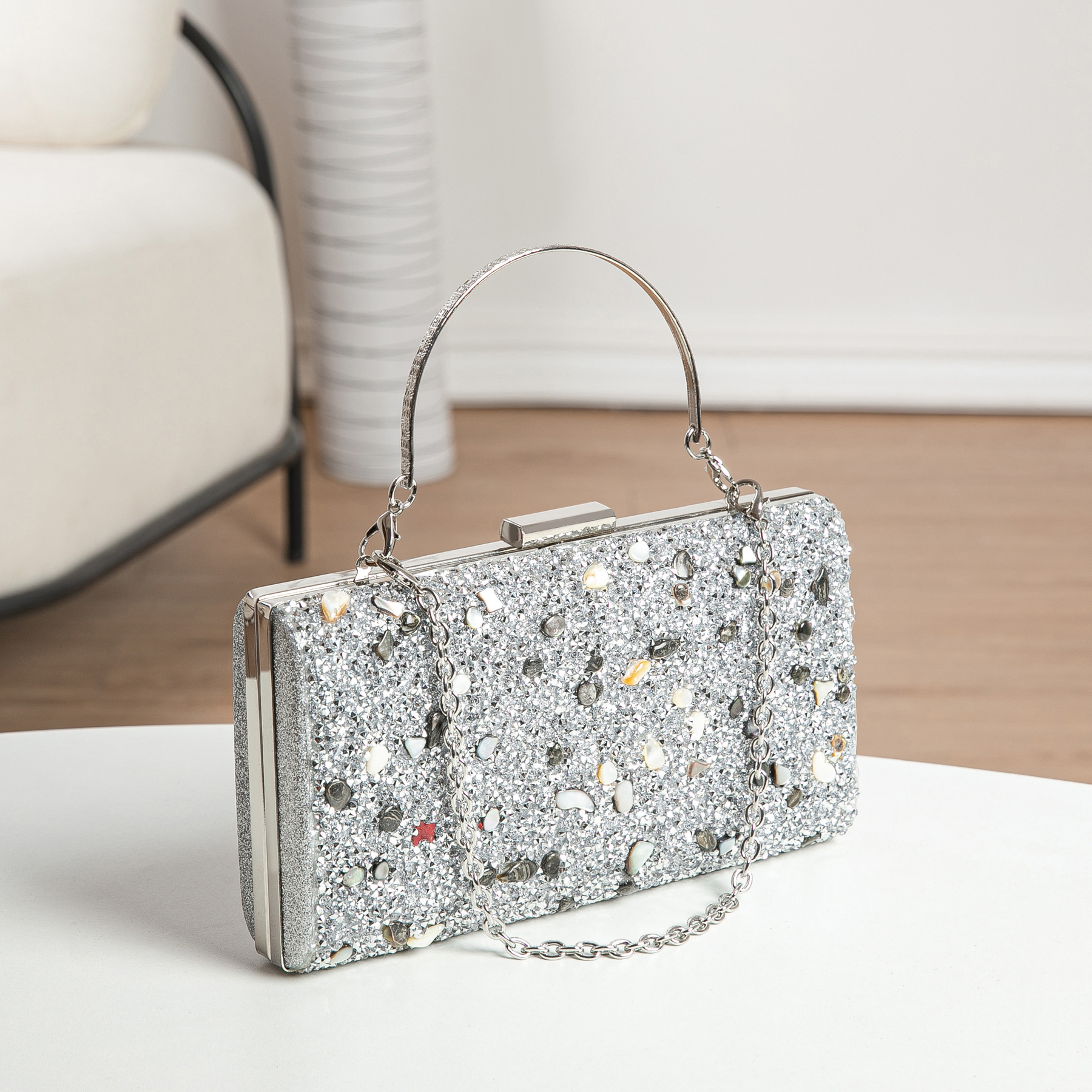 Ladies holding sparkling star shaped long 2025 new fashionable handbag multifunctional mobile phone bag zero wallet clip #swissmilitary