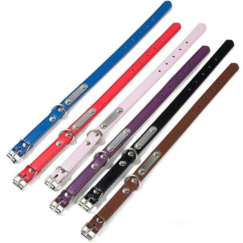 Personalized Dog Collar Custom PU Leather Dog Collar For Small Medium Large Dogs Cats Free Engraved Name ID Tag Pet Dog CollarsXJ250218