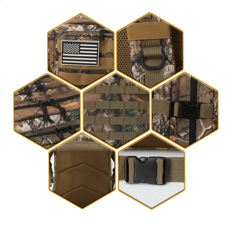 Tactical Backpacks Outdoor 45L Large Capacity Man 3 Days Bags For Trekking Camping Backpack 250118