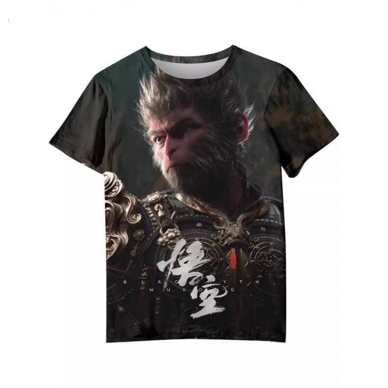 2025 Summer New Trendy Black Myth Wukong Men's Short Sleeve 3D Designer T-shirt Heat Sublimation Men's Casual Fashion Personalized Printed T