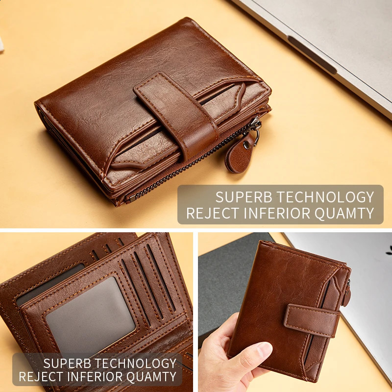 Mens Wallet Leather Short Vintage Multicard PU Pop Gift Box 250218