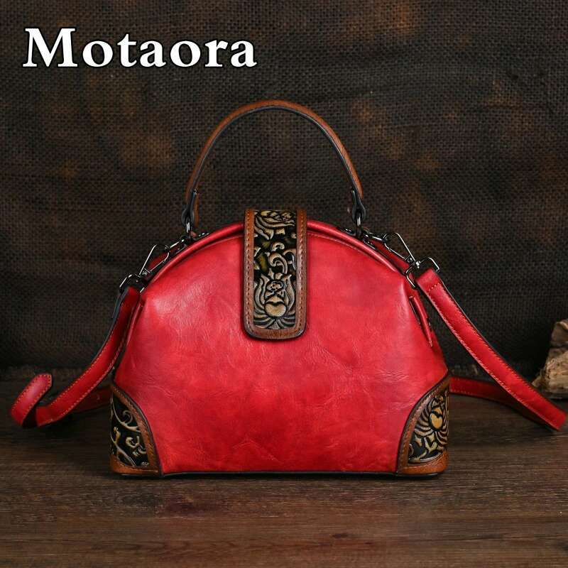 MOTAORA 2025 New Retro Emed Leather Women's Bag Multi Color Female Crossbody Shoulder Bags Ladies Clip Handbag For Women