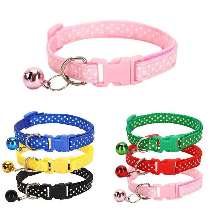Cute Bell Collar For Cats Dog Collar Teddy Bomei Dog Cartoon Funny Wave Point Collars Pet Bell Collar Home Pet SuppliesXJ250218