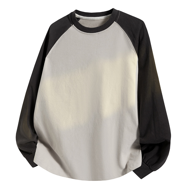 CH02191 Pure cotton sweatshirt men's 2025 spring and autumn new round neck loose long sleeve
