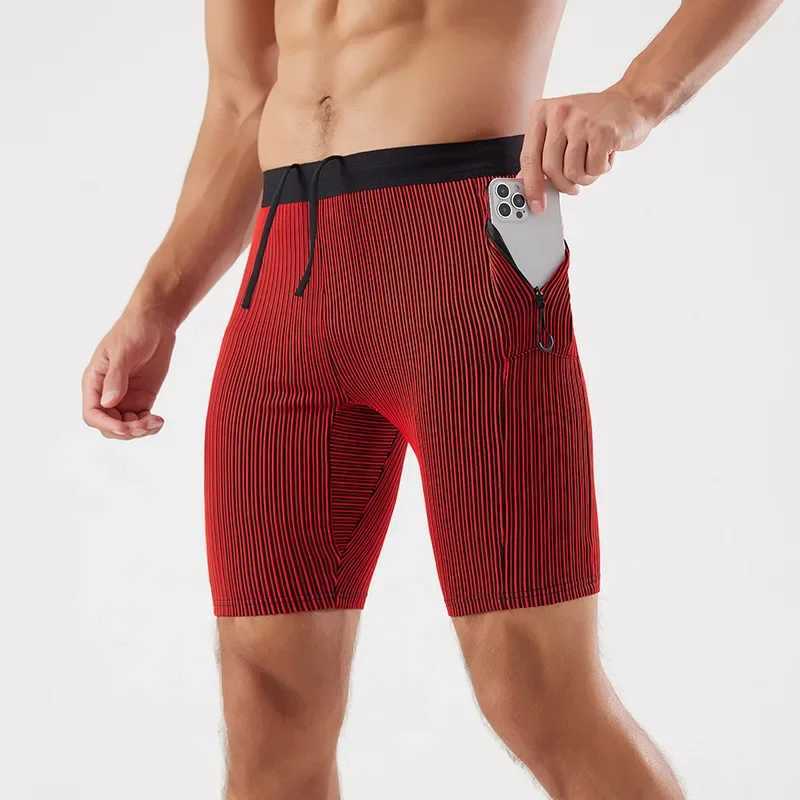 Quick drying outdoor running tight shorts mens sports fitness five point pants elastic breathable L training compression pants W250219