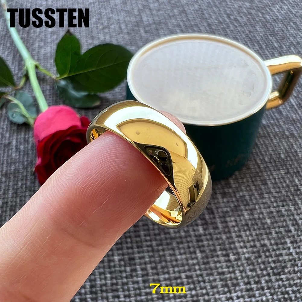 Drop TUSSTEN 2-10MM Men Women Ring Tungsten Wedding Band Domed Polished Comfort Fit 250218